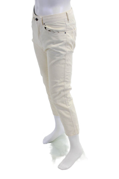 Peter Millar Mens Corduroy 5 Pocket Straight Leg Casual Pants Cream Size 30