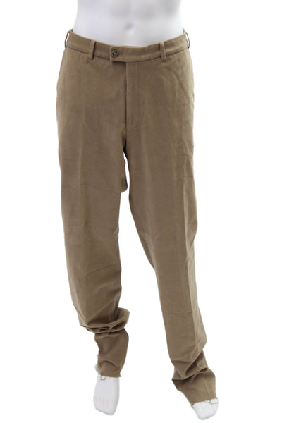 Hiltl Mens Cotton Pleated Dante Trouser Pants Khaki Size 40
