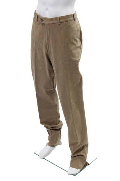 Hiltl Mens Cotton Pleated Dante Trouser Pants Khaki Size 40