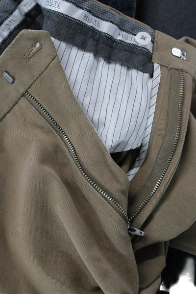 Hiltl Mens Cotton Pleated Dante Trouser Pants Khaki Size 40