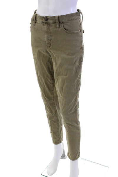 Madewell Womens Cotton High Rise Skinny Leg Pants Brown Size 32