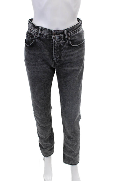ACNE Studios Womens High Rise Skinny Leg Jeans North Marble Black Size 30 X34