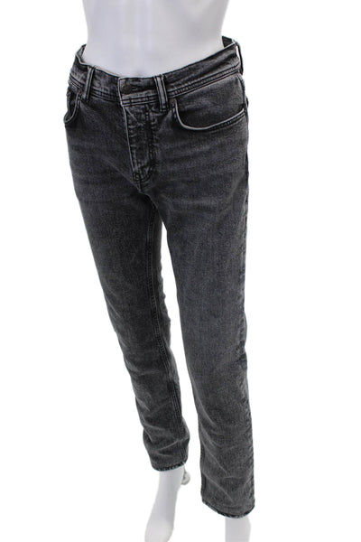 ACNE Studios Womens High Rise Skinny Leg Jeans North Marble Black Size 30 X34