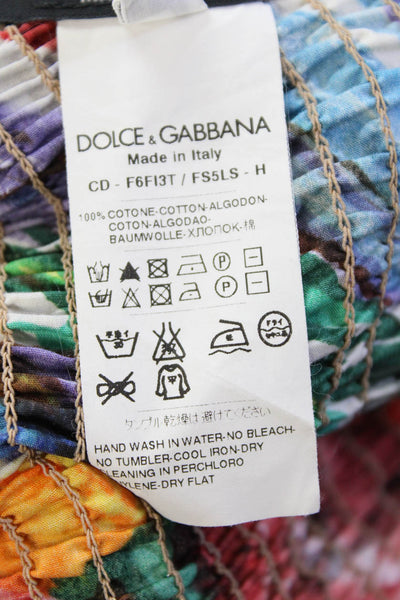 Dolce & Gabbana Womens Cotton Floral Strapless Mini Dress Multicolor Size 42