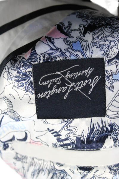 Scott Langton Mens Cotton Two Button Solid Unlined Blazer Jacket White Size 36