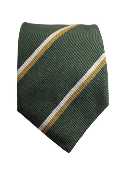 Sartoria Castangia Mens Silk Striped Wrap Around Tie Green One Size