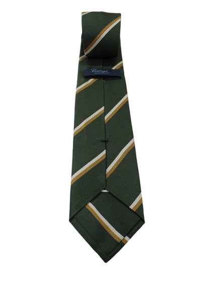 Sartoria Castangia Mens Silk Striped Wrap Around Tie Green One Size