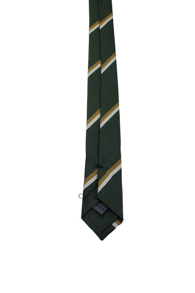 Sartoria Castangia Mens Silk Striped Wrap Around Tie Green One Size