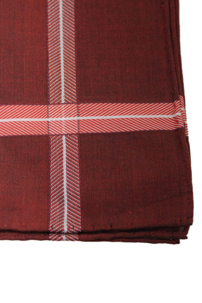 Oak Hall Mens Cotton Chevron Print Handkerchief Red