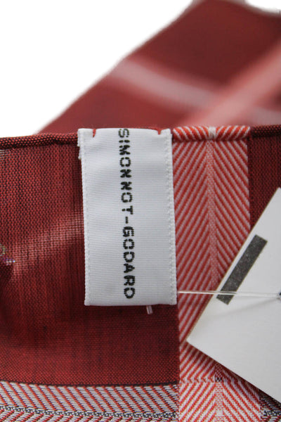 Oak Hall Mens Cotton Chevron Print Handkerchief Red