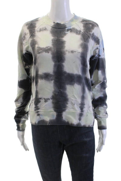Proenza Schouler Womens Tie-Dye Long Sleeve Crew Neck Sweatshirt Gray Size XS