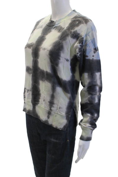 Proenza Schouler Womens Tie-Dye Long Sleeve Crew Neck Sweatshirt Gray Size XS