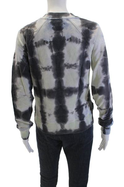 Proenza Schouler Womens Tie-Dye Long Sleeve Crew Neck Sweatshirt Gray Size XS