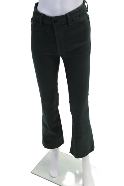 DL1961 Womens Denim Five Pocket Button Close Mid-Rise Flared Jeans Green Size 27
