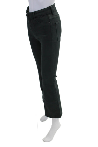 DL1961 Womens Denim Five Pocket Button Close Mid-Rise Flared Jeans Green Size 27