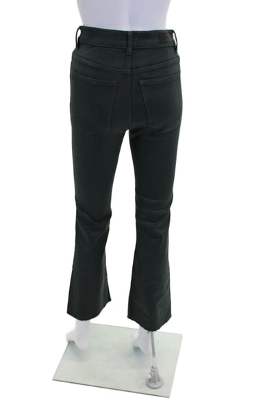 DL1961 Womens Denim Five Pocket Button Close Mid-Rise Flared Jeans Green Size 27