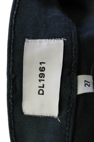 DL1961 Womens Denim Five Pocket Button Close Mid-Rise Flared Jeans Green Size 27