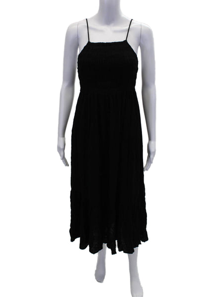 Z Supply Womens Smocked Sleeveless Maxi Sundress Black Size XS