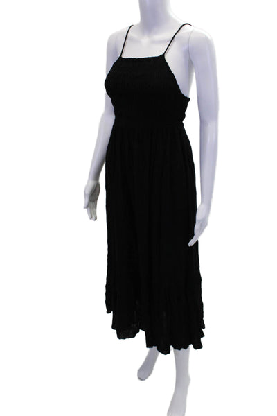 Z Supply Womens Smocked Sleeveless Maxi Sundress Black Size XS