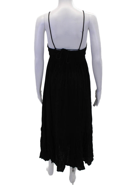 Z Supply Womens Smocked Sleeveless Maxi Sundress Black Size XS