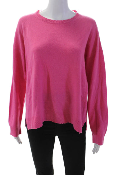 Sundry Womens Wool Long Sleeve Graphic Crewneck Knit Top Pink Size 2