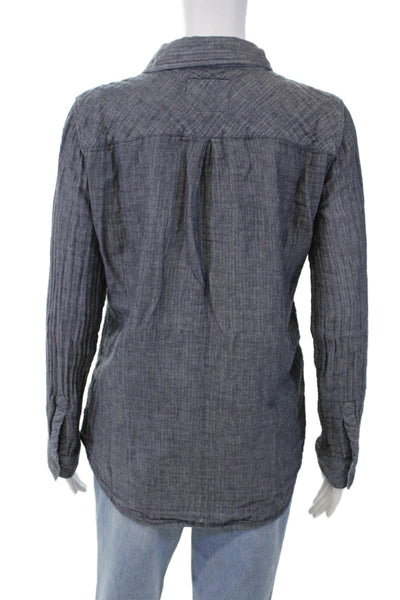 Rails Womens Cotton Long Sleeve Solid Casual Button Down Shirt Gray Size L