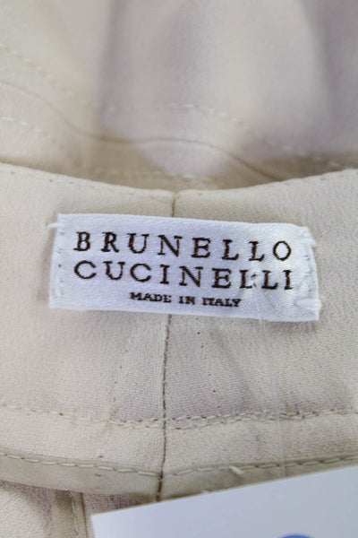 Brunello Cucinelli Womens Four Pocket Straight Legged Pants Beige Size 2