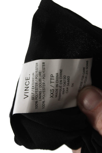 Vince Womens Layered V-Neck Sleeveless Pullover Tunic Blouse Top Black Size XXS