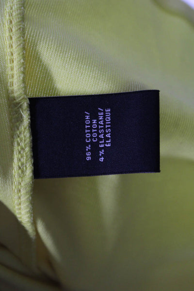 Lafayette 148 New York Womens Cotton V-Neck Long Sleeve Top Yellow Size P