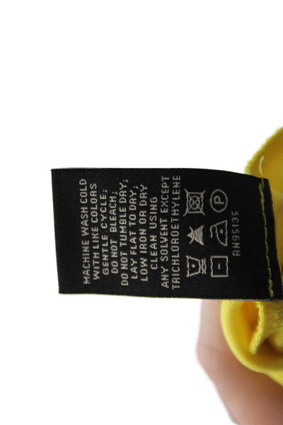 Lafayette 148 New York Womens Cotton V-Neck Long Sleeve Top Yellow Size P