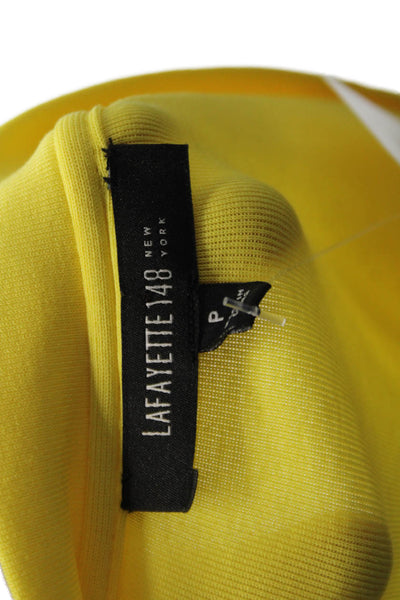 Lafayette 148 New York Womens Cotton V-Neck Long Sleeve Top Yellow Size P