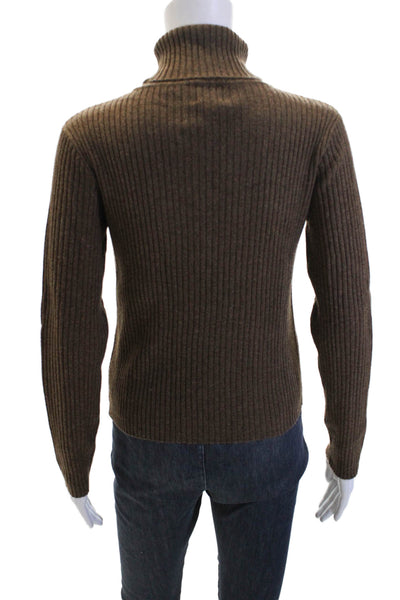 Tse Womens Cashmere Ribbed Pullover Turtleneck Sweater Top Scout Brown Size S