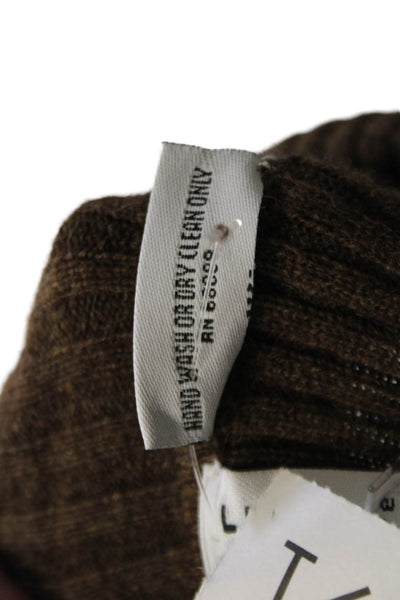 Tse Womens Cashmere Ribbed Pullover Turtleneck Sweater Top Scout Brown Size S