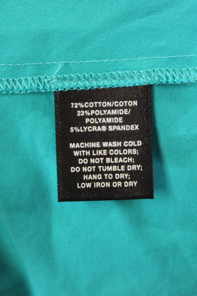 Lafayette 148 New York Womens Cotton Double Zip Jacket Teal Size 10