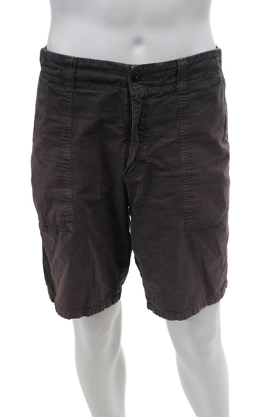 Vince Mens Cotton Tie Dye Four Pocket Button Closure Short Purple Size 36