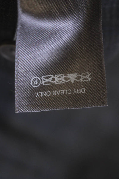 DKNY Mens Wool Plaid Pleated Straight Leg Dress Pants Charcoal Size 42