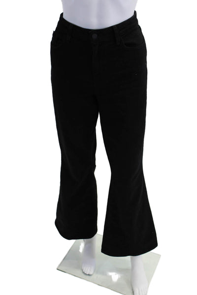 L Agence Womens Zipper Fly High Rise Sera Flare Leg Jeans Black Denim Size 30