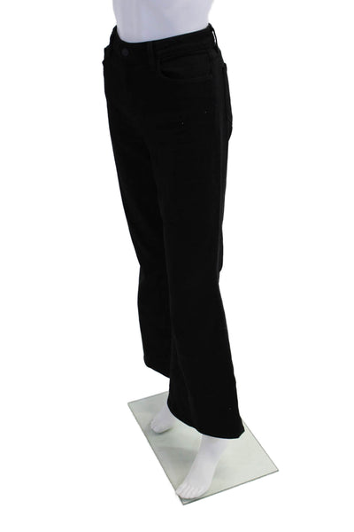 L Agence Womens Zipper Fly High Rise Sera Flare Leg Jeans Black Denim Size 30
