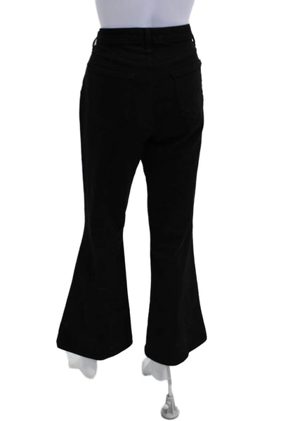 L Agence Womens Zipper Fly High Rise Sera Flare Leg Jeans Black Denim Size 30