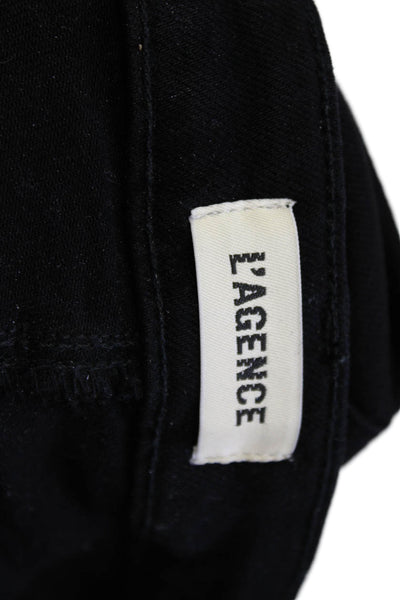 L Agence Womens Zipper Fly High Rise Sera Flare Leg Jeans Black Denim Size 30