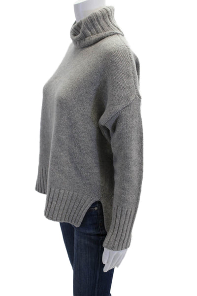 BCBGMAXAZRIA Womens Wool Blend Pullover Turtleneck Sweater Top Gray Size XXS