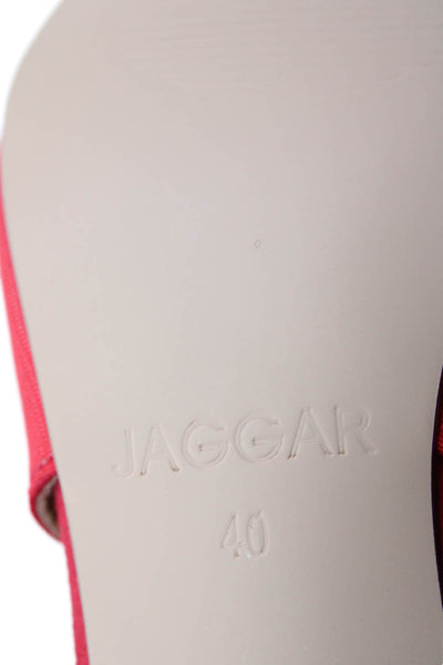 Jaggar Womens Jeweled Pull-On Pointed Toe Slingback Heel Scarlet Red Size 10