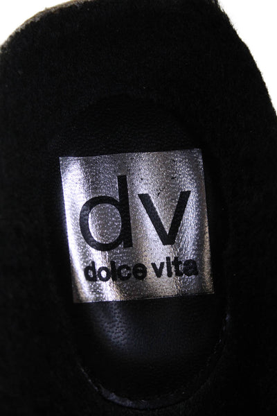 DV Dolce Vita Womens Jeweled Silver Tone Slide On Bonita Sandals Black Size 6