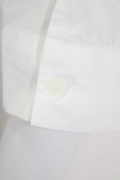 Sibel Saral Women's Round Neck Short Sleeves Pocket Blouse White Size S