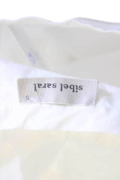 Sibel Saral Women's Round Neck Short Sleeves Pocket Blouse White Size S