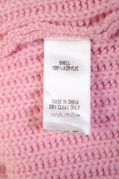 Olivia Rubin Womens Color Block Crystal Heart Cardigan Sweater Pink White Large