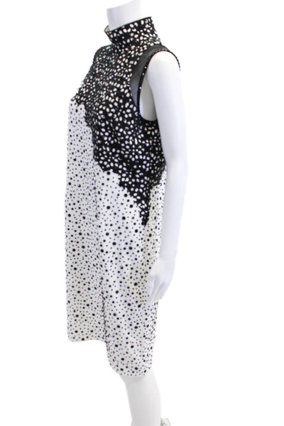 Grayse Womens Rhinestone High-Neck Zip Sleeveless Midi Dress White Size XS