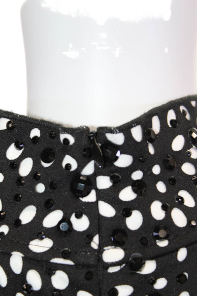 Grayse Womens Rhinestone High-Neck Zip Sleeveless Midi Dress White Size XS