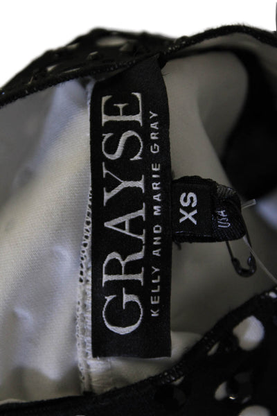 Grayse Womens Rhinestone High-Neck Zip Sleeveless Midi Dress White Size XS