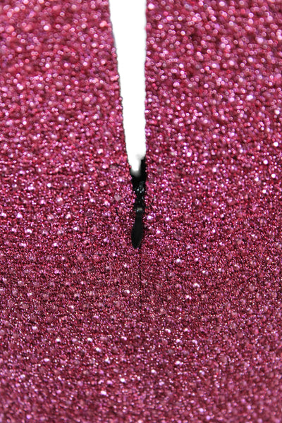 Grayse Womens Metallic High Neck Sleeveless Side Slit Midi Dress Pink Size XS